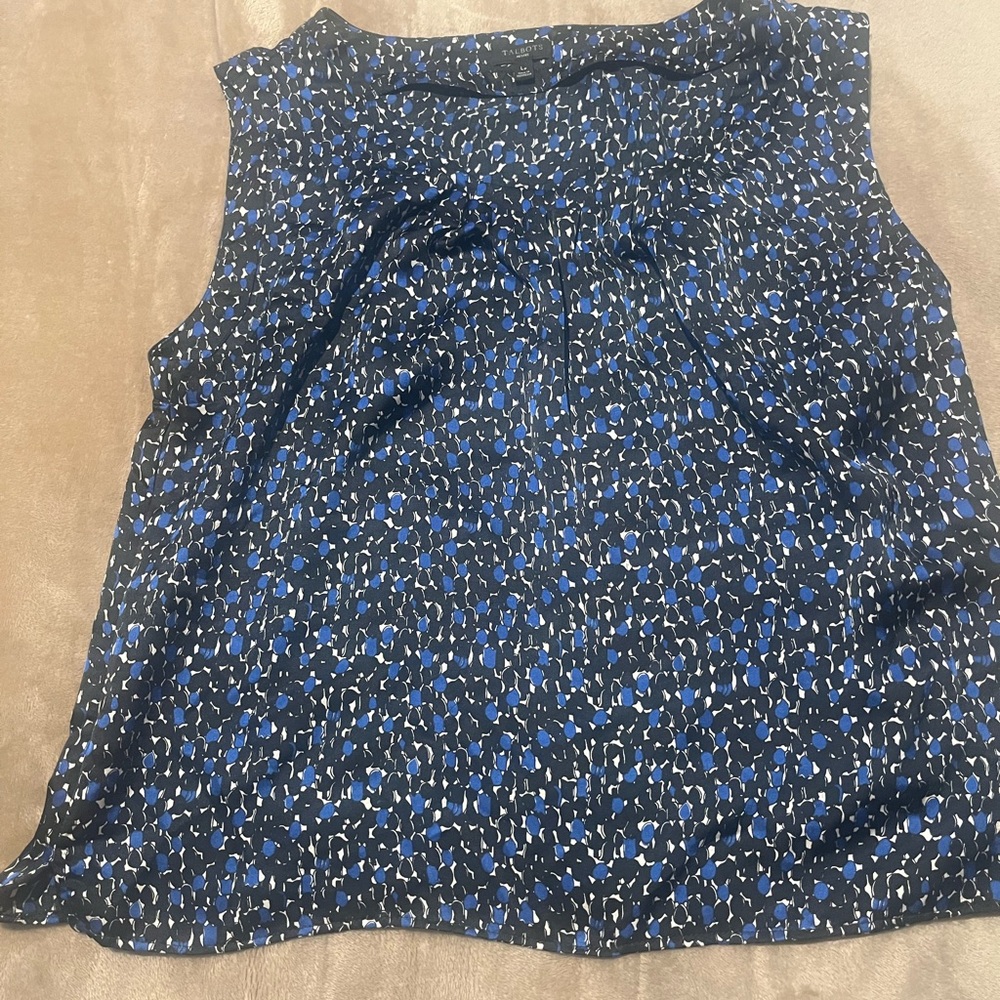Talbots Sleeveless Blue and Black Tank Top